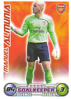 Manuel Almunia Arsenal 2008/09 Topps Match Attax #1